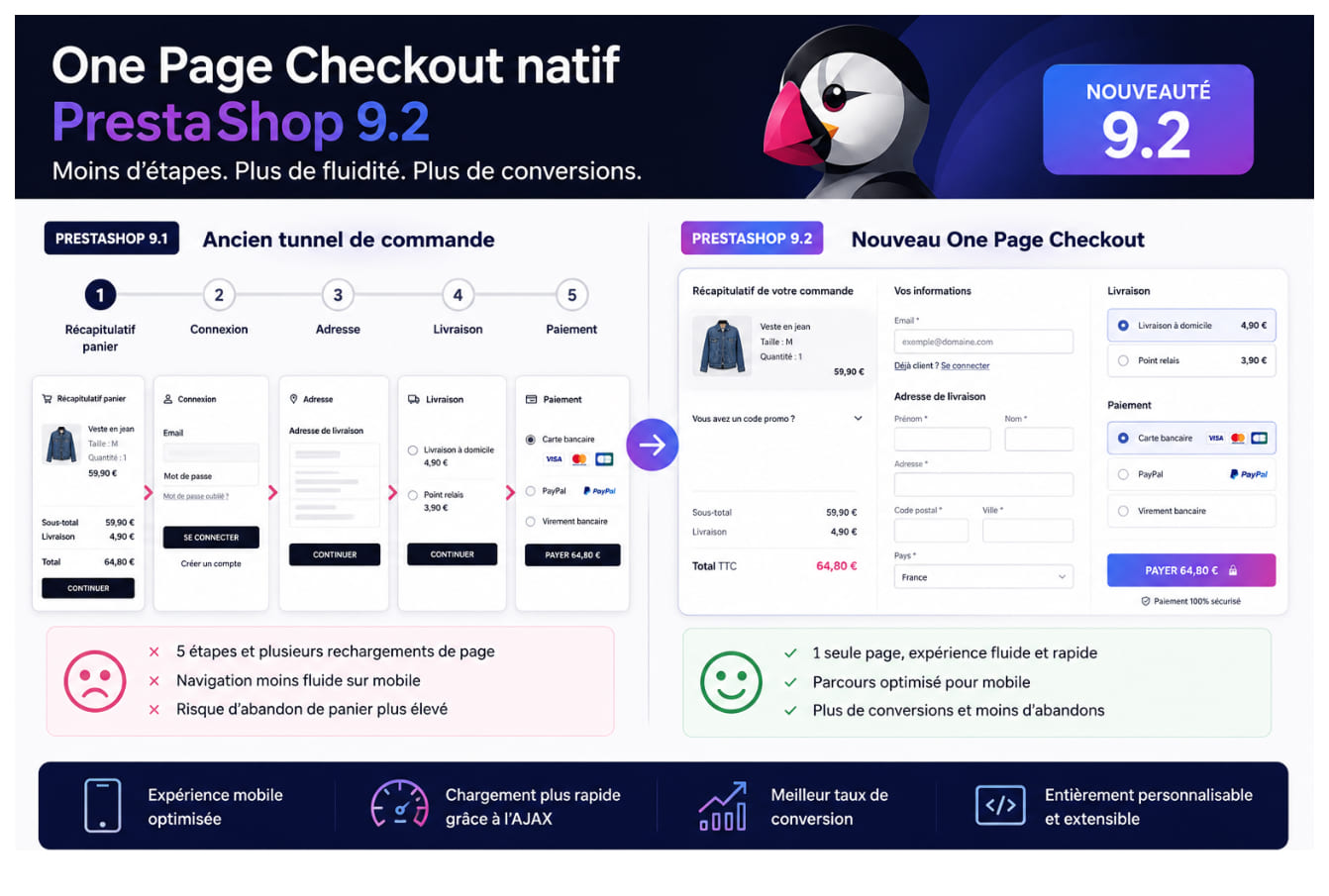 One Page Checkout natif PrestaShop 9.2